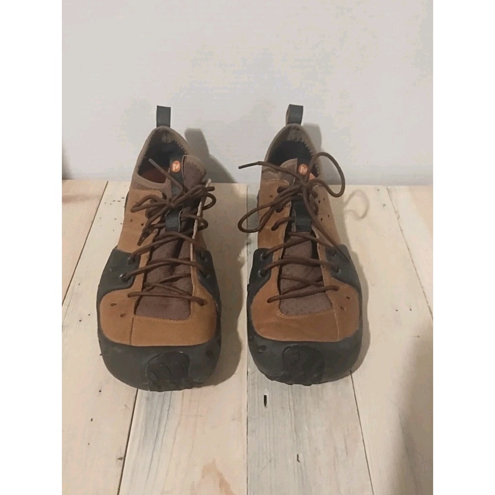 Merrell Shockwave Leather Lace Up Shoes Mens 8 Brown Outdoor Comfort Hiking
